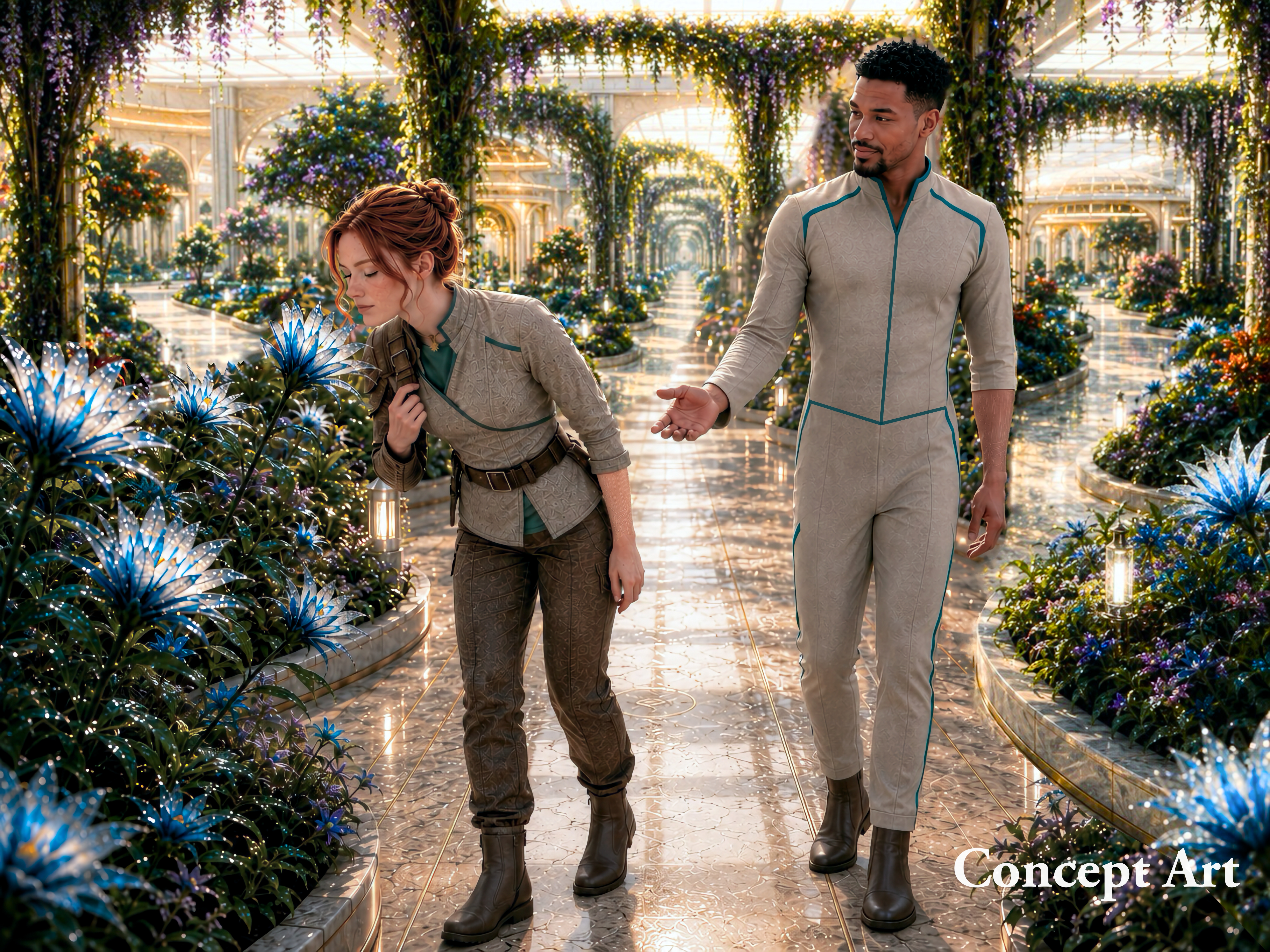 Starla & Micah in the Botanical Gardens